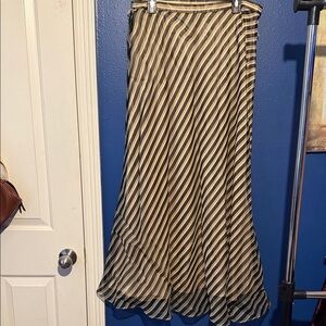 Striped Black and Cream Maxi Skirt